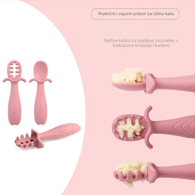 Silikonski tanjur za večeru za bebe, posuđe za dopunu dječje hrane, dječje odijelo za hranjenje, crtani tanjur s rakom i lancem protiv pada