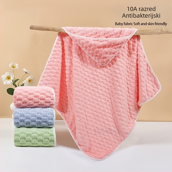 Dječji ručnik za kupanje, dječja dekica, koraljni baršunasti ogrtač s kapuljačom, super mekani dječji ogrtač bez dlačica, omotač za kupanje i dekica