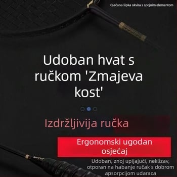 Badmintonski reket od kompozitnog karbona, ultra lagani 4u set pojedinačnih i dvostrukih reketa, izdržljivi dvostruki trening, mali crni reket za odrasle, ofenzivni tip