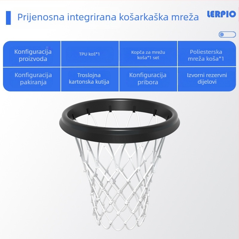 PU prijenosni okvir za košarkašku mrežu za unutarnju i vanjsku upotrebu, odvojivi profesionalni košarkaški okvir, prijenosna mreža, odvojivi okvir mreže