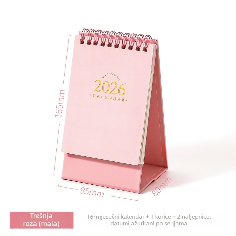 Xinmo 2026 Osnovni stolni kalendar Retro Jednostavni plan prijave Uredski stolni kalendar s porukama i podsjetnicima Ukrasi