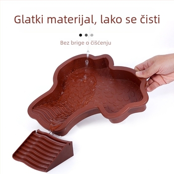 Kupaonica za poluvodene kornjače, žutokore kornjače, kornjače za hranjenje, platforma za sunčanje, bazen za dvojnu upotrebu za kopnene i vodene kornjače, kutija za kupanje kornjača protiv pada