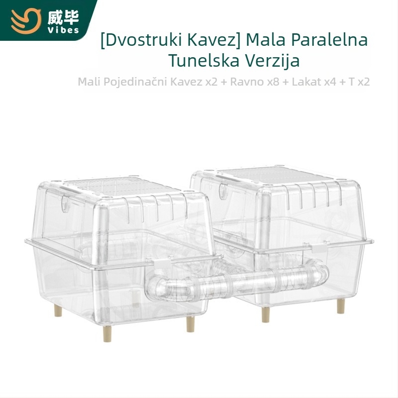 Kavez za hrčke, akrilni panoramski prozirni, luksuzna vila, posebna soba, zlatni medvjed, 60 osnovnih kaveza za hranjenje