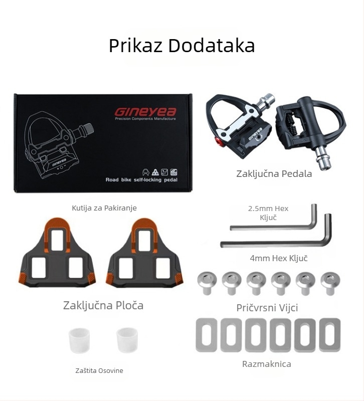 Pedale za cestovni bicikl s najlonskom bravom, za brdski bicikl, SPD sustav, samopodešavajuća zasunska pedala Keo