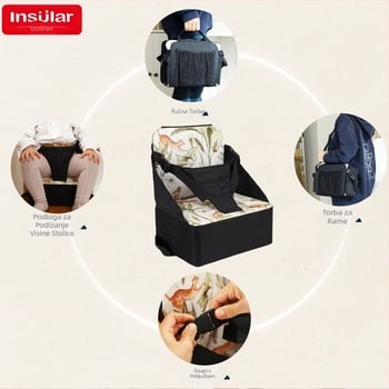 Amazon prijenosna vodootporna sklopiva dječja sjedalica s povišenim jastukom, dječja blagovaonska stolica s povišenim jastukom, prekogranična