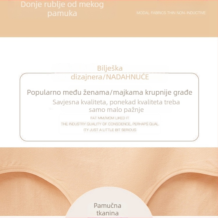 Donje rublje ekstra velike veličine za žene 100-150 kg, gaćice za mame od čistog pamuka plus debljina, uvećane postporođajne gaćice debljine mm, ekstra velike