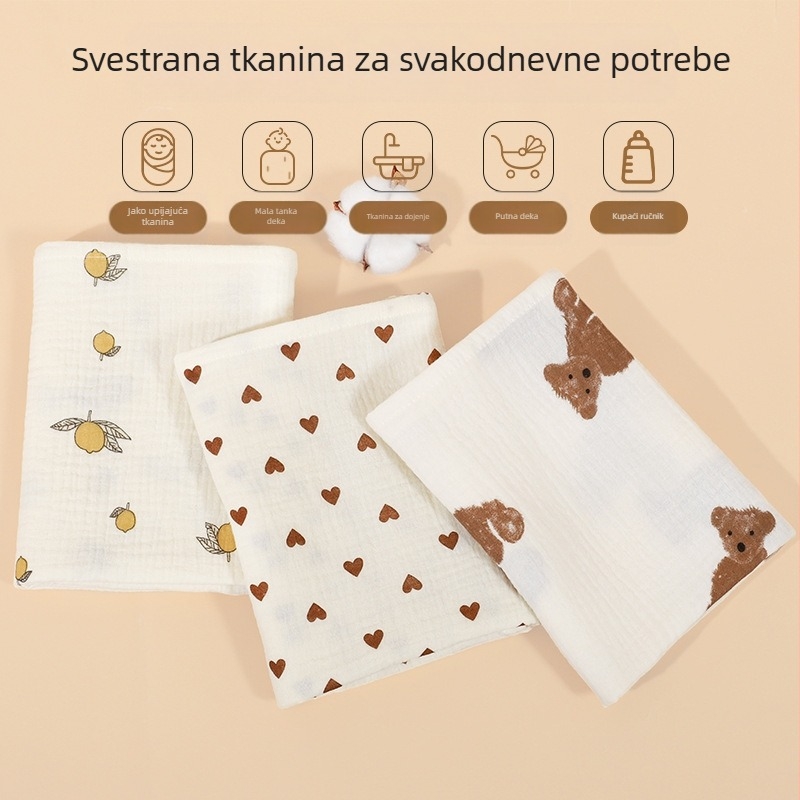Jednoslojni i dvoslojni omot za novorođenče od čistog pamuka, omot za bebe, ručnik za povijanje novorođenčadi, omot za rađaonicu, ljetni tanki stil
