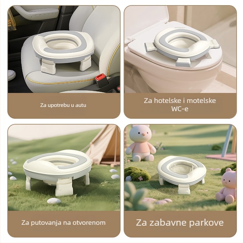 Prijenosna vanjska WC sjedala za bebe, mobilna WC za bebe u automobilu, prijenosna dječja sklopiva WC sjedala