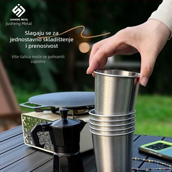 Vanjska šalica od nehrđajućeg čelika 304, jednoslojna šalica za vodu, šalica za pivo, šalica za hladno piće, šalica za sok, otporna na padove, prijenosno kampersko odijelo