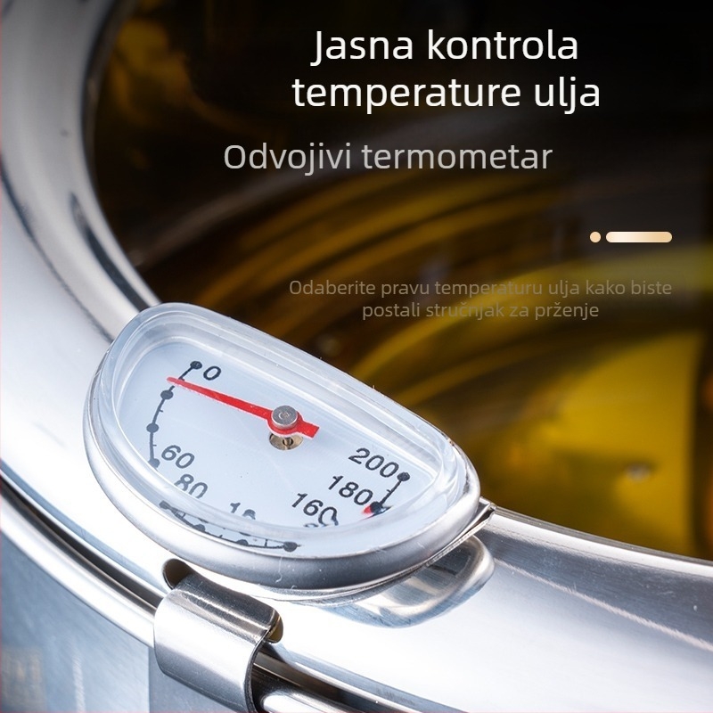 Chengze friteza za tempura od nehrđajućeg čelika 304 u japanskom stilu, mala friteza za kućanstvo s kontroliranom temperaturom i filterom za uštedu ulja