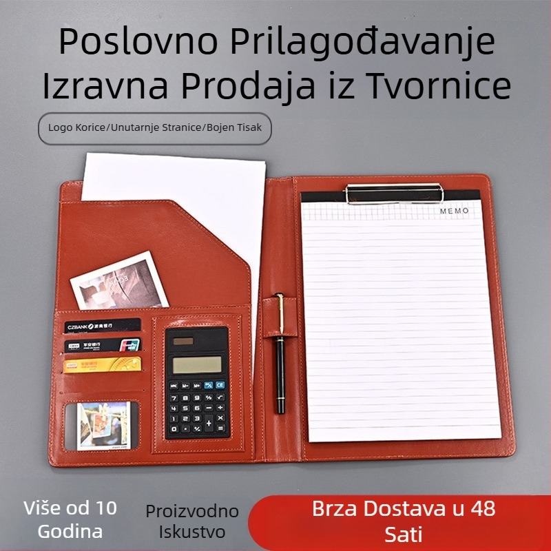 Višenamjenska poslovna uredska mapa A4 formata, kopča za ploče s podacima, kožna, prodajni ugovor, ovaj razgovor, kopča za jednog menadžera