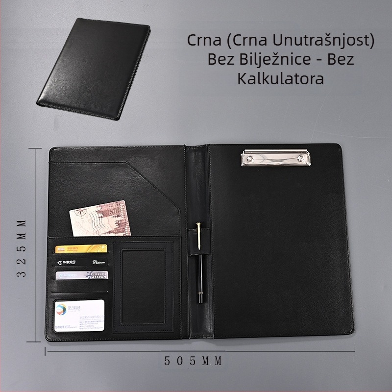 Višenamjenska poslovna uredska mapa A4 formata, kopča za ploče s podacima, kožna, prodajni ugovor, ovaj razgovor, kopča za jednog menadžera