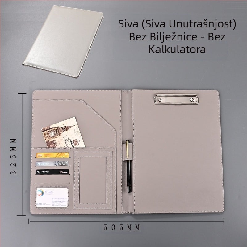 Višenamjenska poslovna uredska mapa A4 formata, kopča za ploče s podacima, kožna, prodajni ugovor, ovaj razgovor, kopča za jednog menadžera