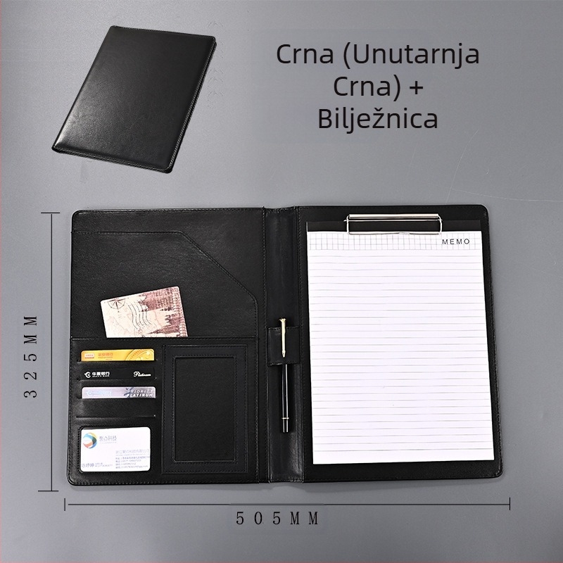 Višenamjenska poslovna uredska mapa A4 formata, kopča za ploče s podacima, kožna, prodajni ugovor, ovaj razgovor, kopča za jednog menadžera