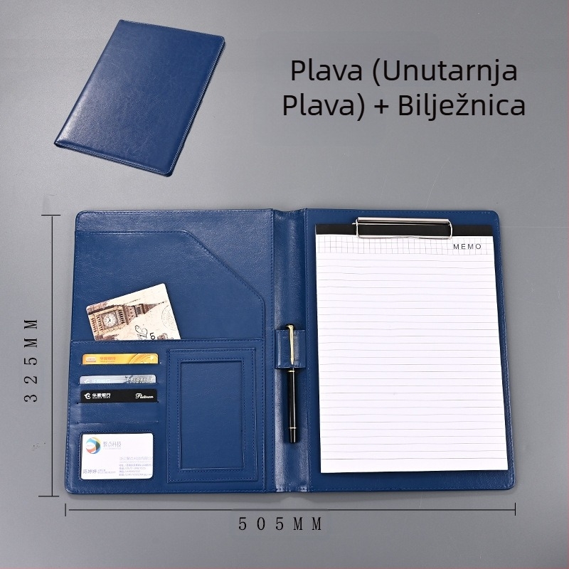 Višenamjenska poslovna uredska mapa A4 formata, kopča za ploče s podacima, kožna, prodajni ugovor, ovaj razgovor, kopča za jednog menadžera