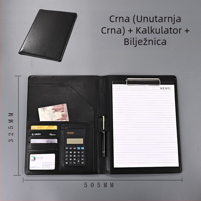 Višenamjenska poslovna uredska mapa A4 formata, kopča za ploče s podacima, kožna, prodajni ugovor, ovaj razgovor, kopča za jednog menadžera