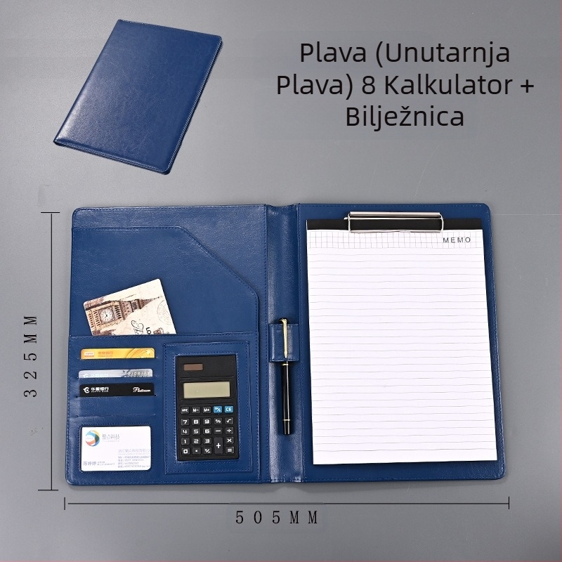 Višenamjenska poslovna uredska mapa A4 formata, kopča za ploče s podacima, kožna, prodajni ugovor, ovaj razgovor, kopča za jednog menadžera