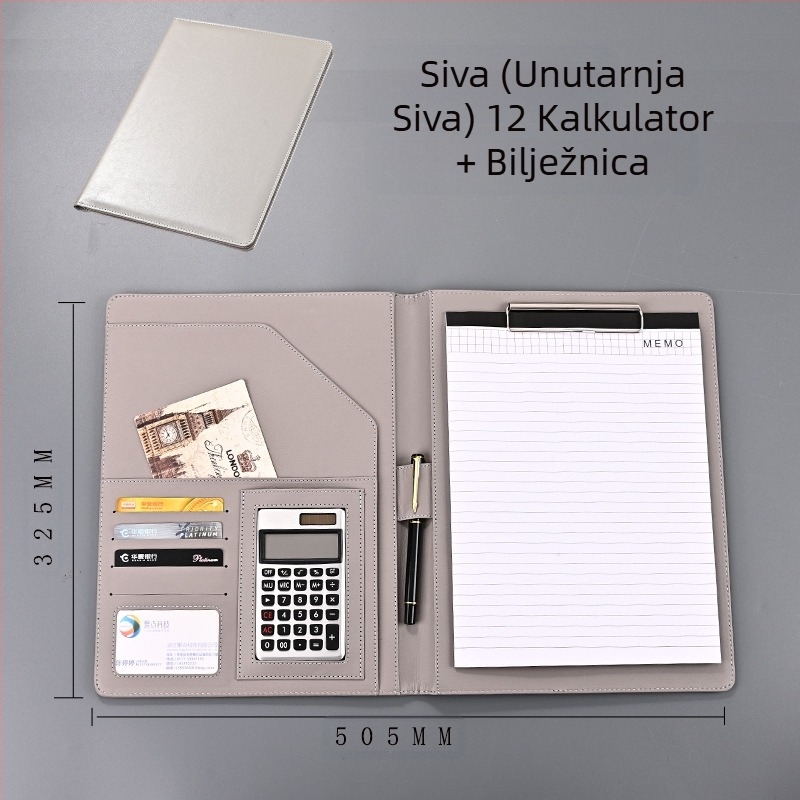 Višenamjenska poslovna uredska mapa A4 formata, kopča za ploče s podacima, kožna, prodajni ugovor, ovaj razgovor, kopča za jednog menadžera