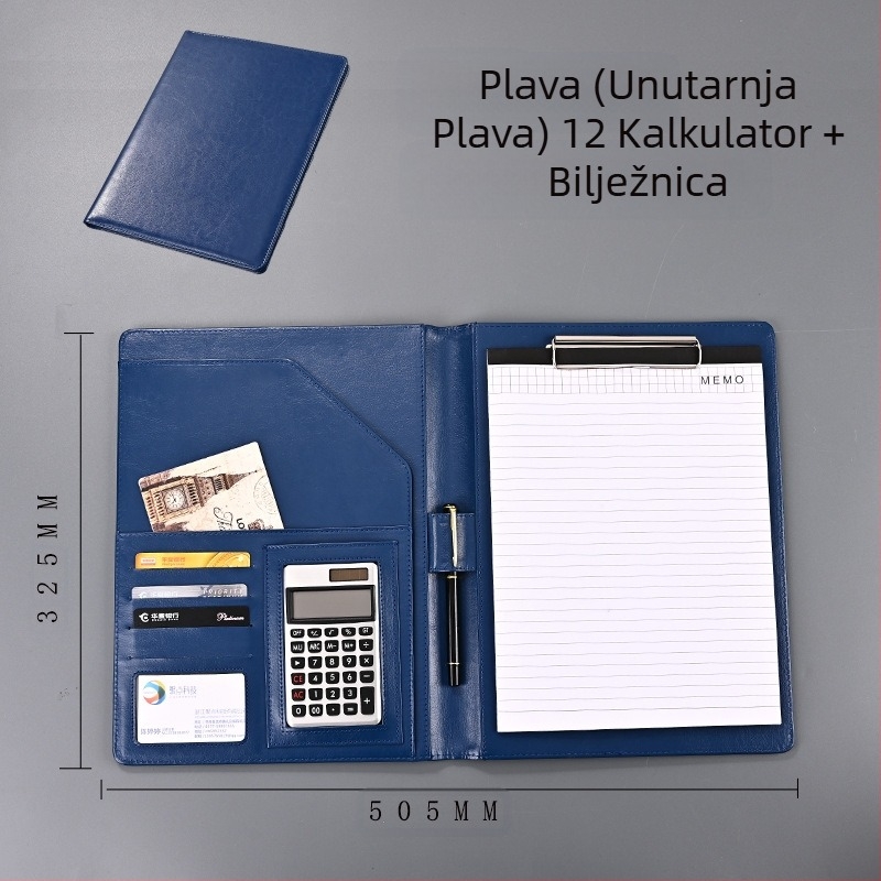 Višenamjenska poslovna uredska mapa A4 formata, kopča za ploče s podacima, kožna, prodajni ugovor, ovaj razgovor, kopča za jednog menadžera