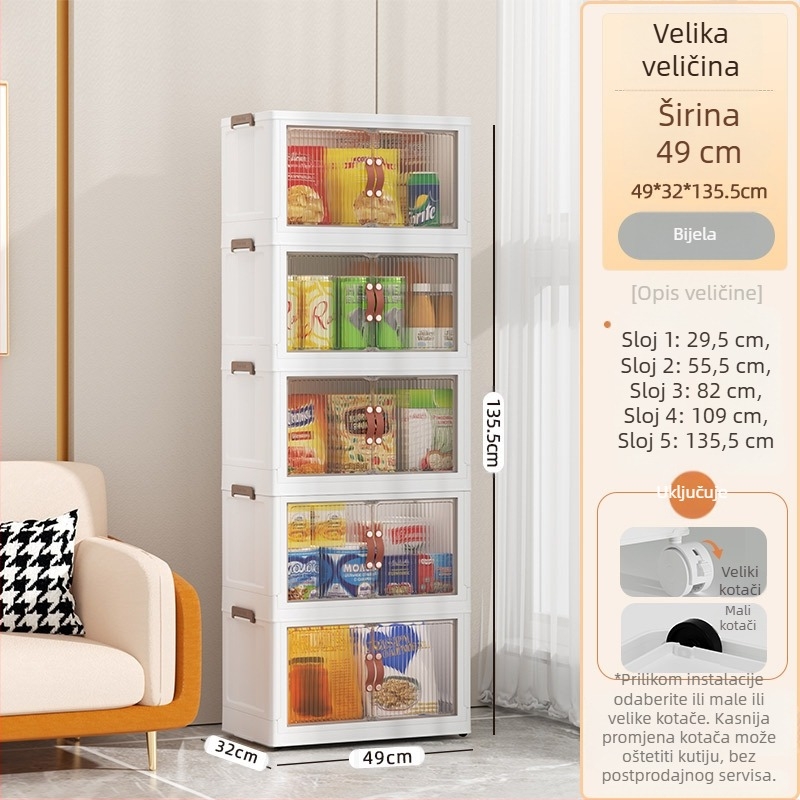 Sklopivi ormarić za pohranu s ladicama, dječji ormar, kućanski ormarić za grickalice, plastični ormarić za pohranu sitnica