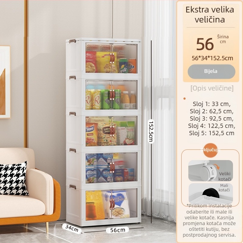 Sklopivi ormarić za pohranu s ladicama, dječji ormar, kućanski ormarić za grickalice, plastični ormarić za pohranu sitnica