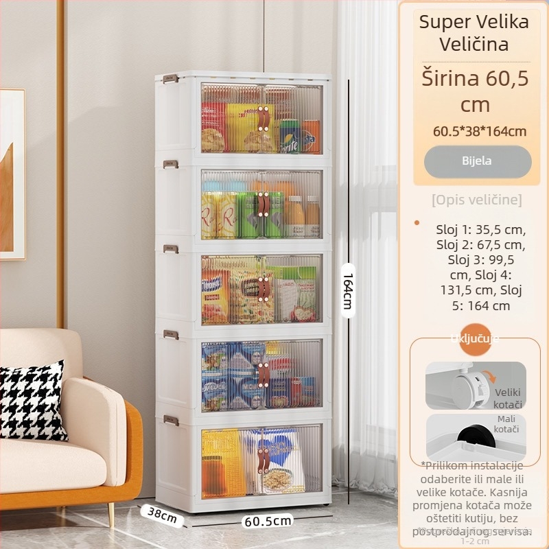 Sklopivi ormarić za pohranu s ladicama, dječji ormar, kućanski ormarić za grickalice, plastični ormarić za pohranu sitnica