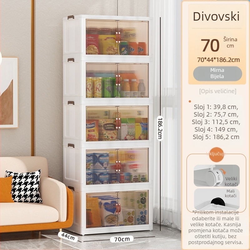 Sklopivi ormarić za pohranu s ladicama, dječji ormar, kućanski ormarić za grickalice, plastični ormarić za pohranu sitnica