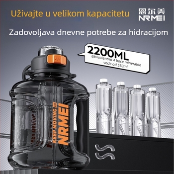Enmei šalica za vodu velikog kapaciteta za muškarce, otporna na visoke temperature, sportska šalica sa slamkom za čaj, odvajanje vode, tona-tona bačva, veliko prijenosno kuhalo za vodu