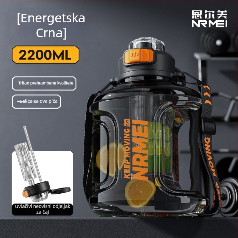 Enmei šalica za vodu velikog kapaciteta za muškarce, otporna na visoke temperature, sportska šalica sa slamkom za čaj, odvajanje vode, tona-tona bačva, veliko prijenosno kuhalo za vodu