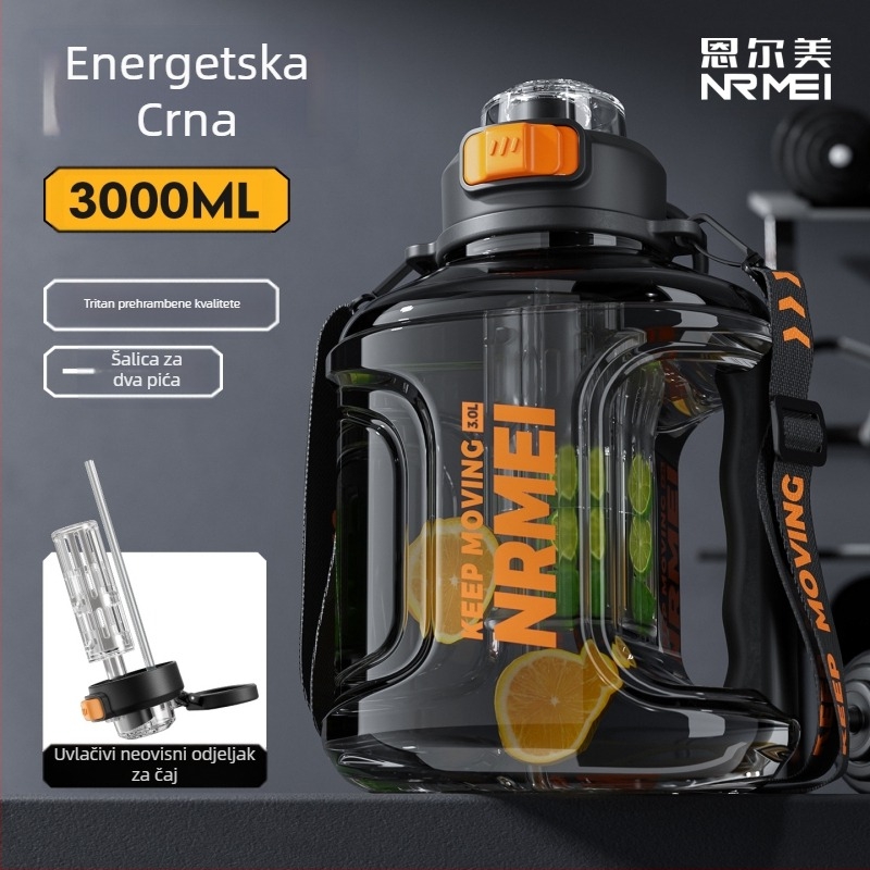 Enmei šalica za vodu velikog kapaciteta za muškarce, otporna na visoke temperature, sportska šalica sa slamkom za čaj, odvajanje vode, tona-tona bačva, veliko prijenosno kuhalo za vodu