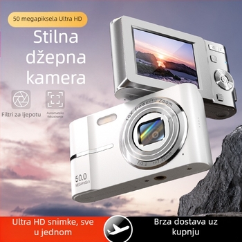 Prekogranični CCD digitalni fotoaparat za studente visoke razlučivosti, putni fotoaparat za početnike, jeftini fotoaparat za retro ručnu prtljagu, mala kartica