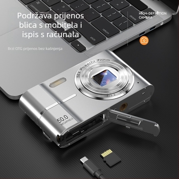 Prekogranični CCD digitalni fotoaparat za studente visoke razlučivosti, putni fotoaparat za početnike, jeftini fotoaparat za retro ručnu prtljagu, mala kartica