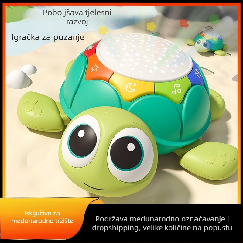 Amazon Multifunkcionalna igračka za učenje beba, penjanje, rasvjeta, glazbena projekcija, kornjača, umirujuća slagalica za malu djecu, stroj za rano obrazovanje