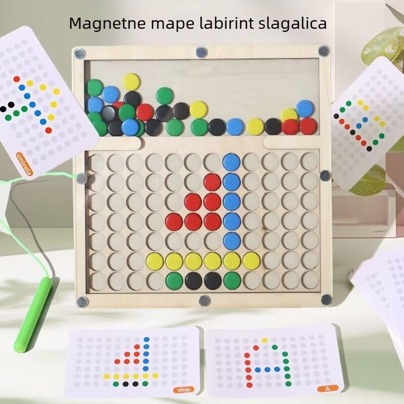 Prekogranična drvena kugla s četiri boje, pet boja, igra hodanja, dječji trening razmišljanja, prosvjetljenje, koordinacija ruku i očiju, zagonetka za rano obrazovanje