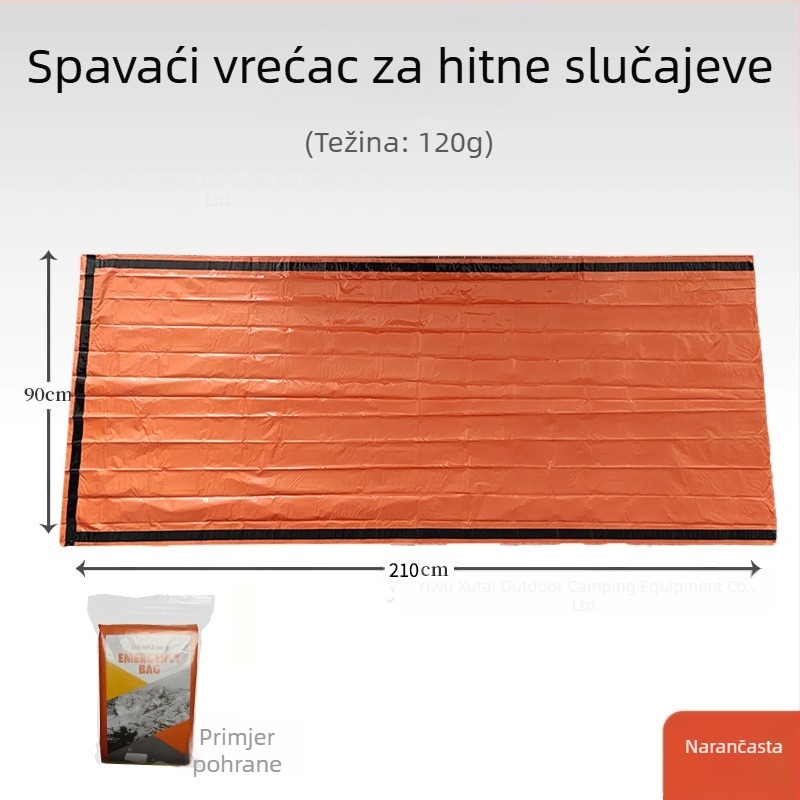 Vanjska PE aluminijska vreća za spavanje u hitnim slučajevima, jednostavna hladnootporna, ublažavanje katastrofa, topla vreća za spavanje, kabanica, spremište za šator, Amazon