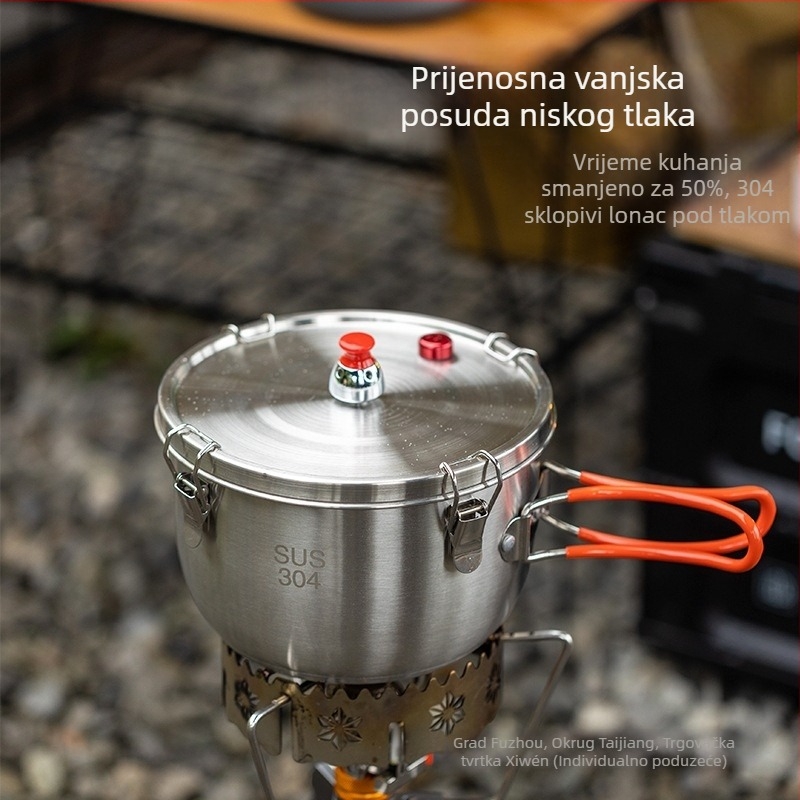 Vanjski mikro lonac pod pritiskom od nehrđajućeg čelika, višenamjenski lonac za kuhanje na pari, prijenosni sigurnosni, eksplozivno zaštićeni, alpski lonac pod pritiskom, štednjak u stilu kampiranja