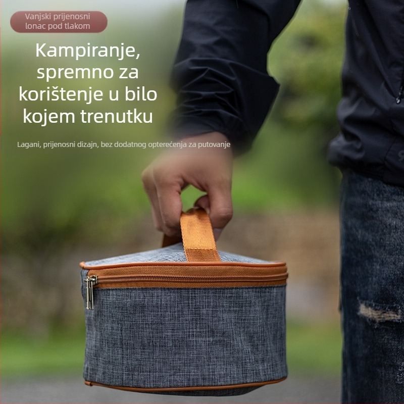 Vanjski mikro lonac pod pritiskom od nehrđajućeg čelika, višenamjenski lonac za kuhanje na pari, prijenosni sigurnosni, eksplozivno zaštićeni, alpski lonac pod pritiskom, štednjak u stilu kampiranja