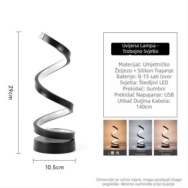 2025LED stolna lampa za spavaću sobu, noćno svjetlo s tri boje, kreativno za restoran, kafić, svjetleća ukrasna stolna lampa