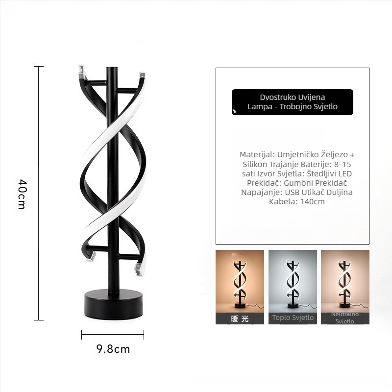 2025LED stolna lampa za spavaću sobu, noćno svjetlo s tri boje, kreativno za restoran, kafić, svjetleća ukrasna stolna lampa