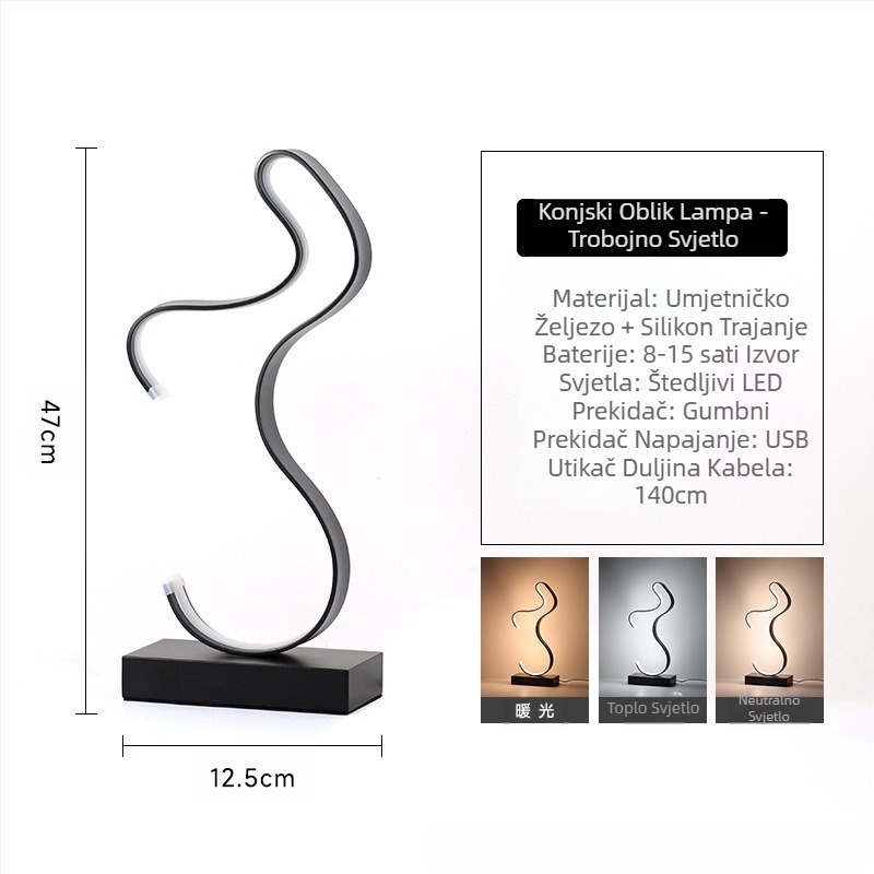 2025LED stolna lampa za spavaću sobu, noćno svjetlo s tri boje, kreativno za restoran, kafić, svjetleća ukrasna stolna lampa