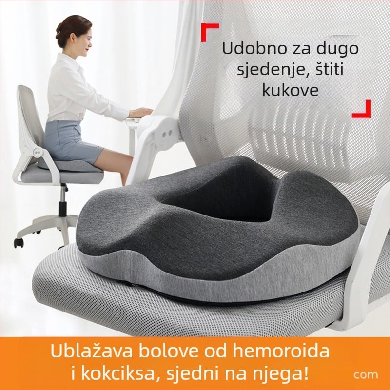 Jastuk za hemoroide od memorijske pjene, ne urušava se, šuplji prozračni jastuk za stražnjicu stolice, prekrasna stražnjica, repni kralješak, jastuk za stražnjicu i repni kralješak
