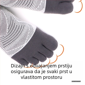 WRELS Trkačke maratonske profesionalne sportske čarape s pet prstiju, coolmax, brzosušeće, upijaju znoj, otporne na habanje, čarape za kros za muškarce i žene