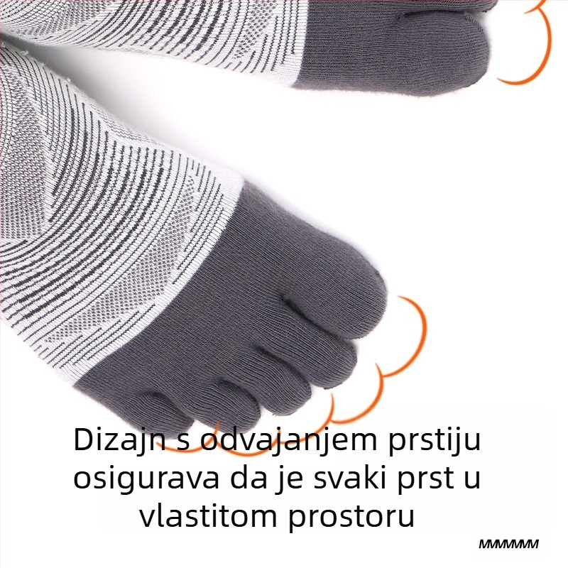 WRELS Trkačke maratonske profesionalne sportske čarape s pet prstiju, coolmax, brzosušeće, upijaju znoj, otporne na habanje, čarape za kros za muškarce i žene