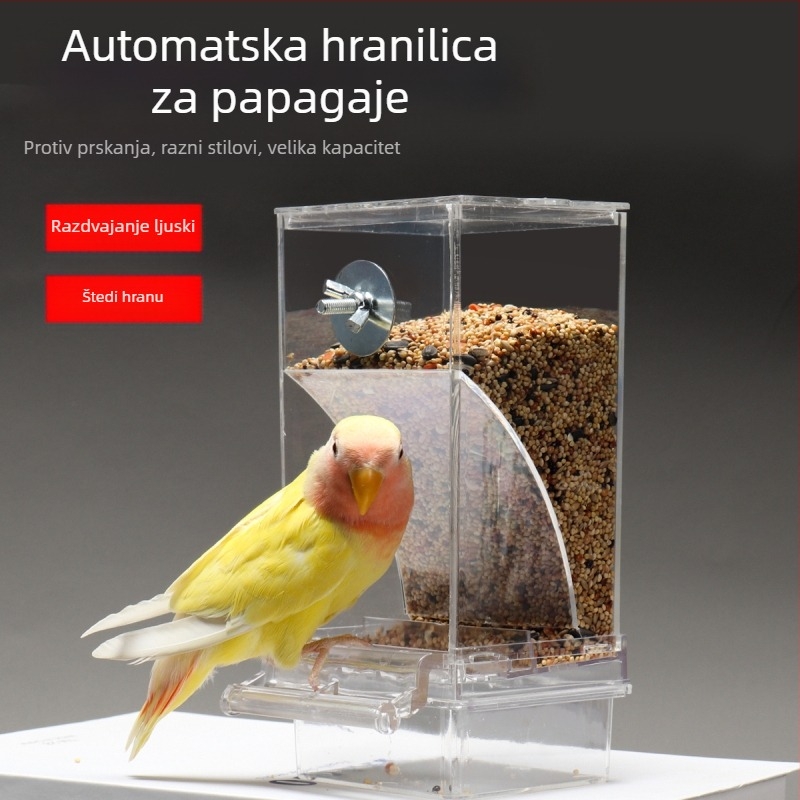 Kutija za hranu za papige, automatska hranilica protiv raspršivanja, vanjska hranilica za ptice s efektom prskanja, tigrova koža, božur, Xuan Feng pribor za ptice