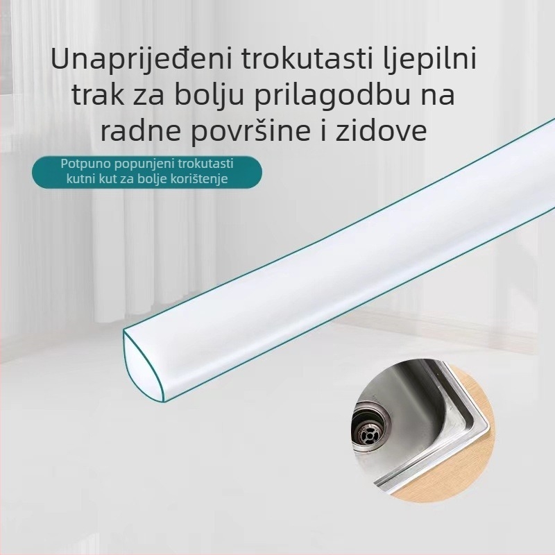 Unutarnja kutna traka, naljepnica za ljepotu šava, dekorativna traka za strop, linija ljepote ruba žbuke, dekorativna linija, samoljepljiva, vodootporna, naljepnica za ljepotu šava od plijesni, kuhinjski strop