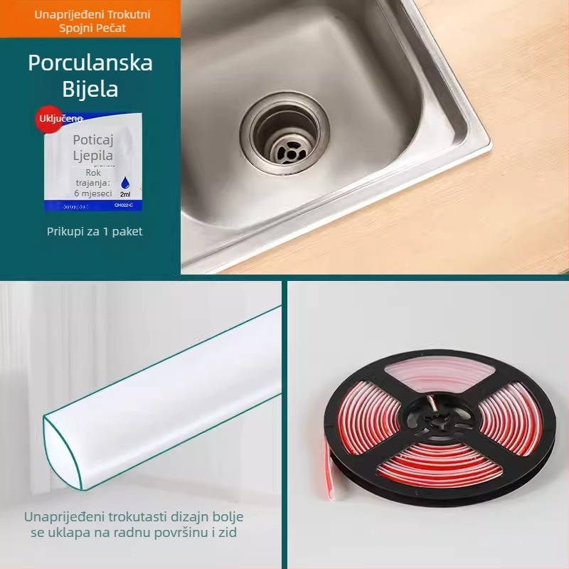 Unutarnja kutna traka, naljepnica za ljepotu šava, dekorativna traka za strop, linija ljepote ruba žbuke, dekorativna linija, samoljepljiva, vodootporna, naljepnica za ljepotu šava od plijesni, kuhinjski strop
