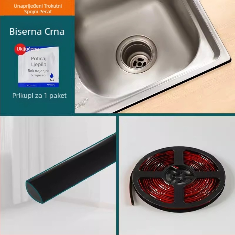 Unutarnja kutna traka, naljepnica za ljepotu šava, dekorativna traka za strop, linija ljepote ruba žbuke, dekorativna linija, samoljepljiva, vodootporna, naljepnica za ljepotu šava od plijesni, kuhinjski strop