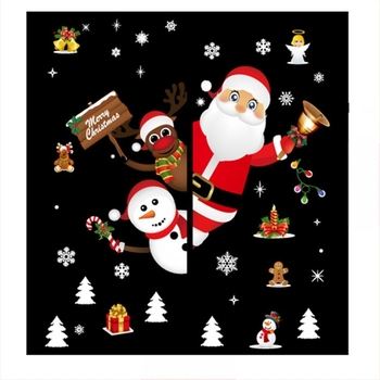 SK9241 Naljepnice Djeda Mraza Božićni ukras Prekogranični prozorski stakleni prozor Vodootporne zidne naljepnice Božićne naljepnice za prozore