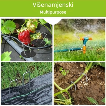 U-oblikovani čavli za zemlju 15 cm plastična brtva čavli za travnjak vrtni šator čavli otporni na vjetar pocinčani fiksni čavli čavli od tkanine otporne na travu