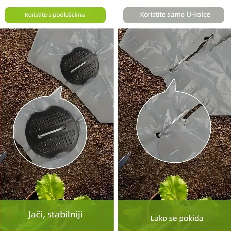 U-oblikovani čavli za zemlju 15 cm plastična brtva čavli za travnjak vrtni šator čavli otporni na vjetar pocinčani fiksni čavli čavli od tkanine otporne na travu